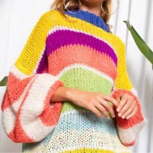 Colorful Striped Crewneck Sweater